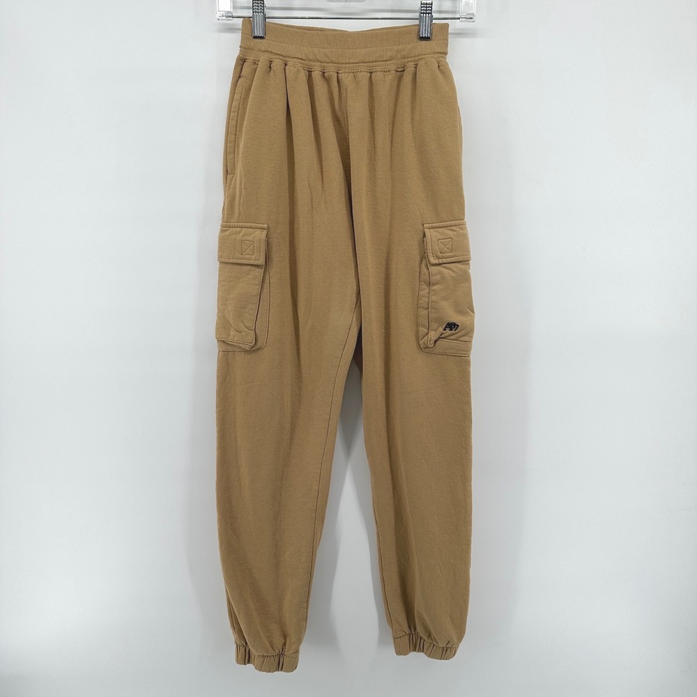 Aeropostale Kids Tan Cargo Sweatpants Joggers A87 Logo Brown Size L 14/16
